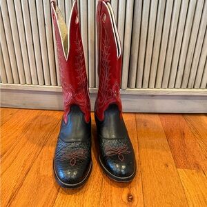 Tony Lama Red and Black Cowboy Boots